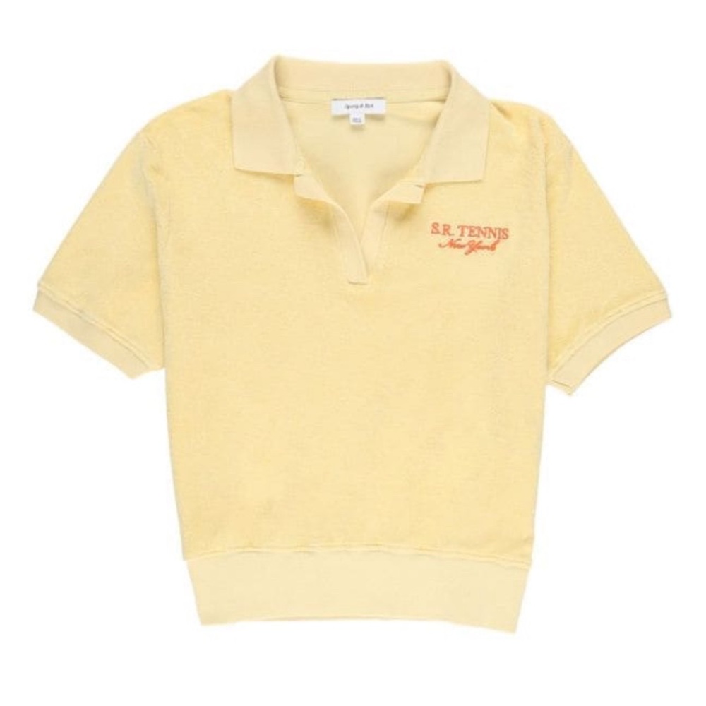 Sporty and Rich Terri cloth yellow tennis shirt like new condition size small